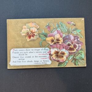 10/$25 Vintage Blank Gilded Floral Postcard Ephemera